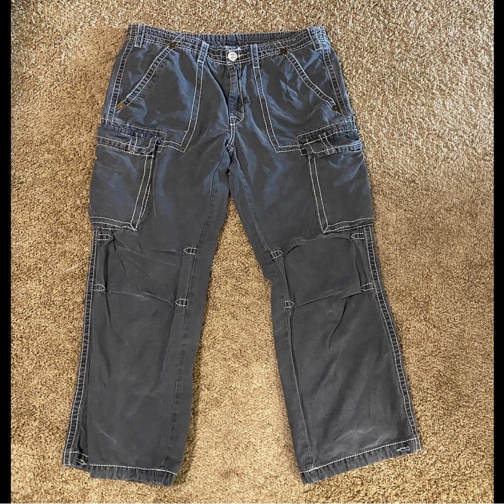 True Religion Men's Cargo Pants - Charcoal